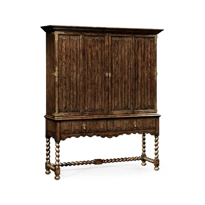 TV Cabinet Elizabethan - Tudor Oak