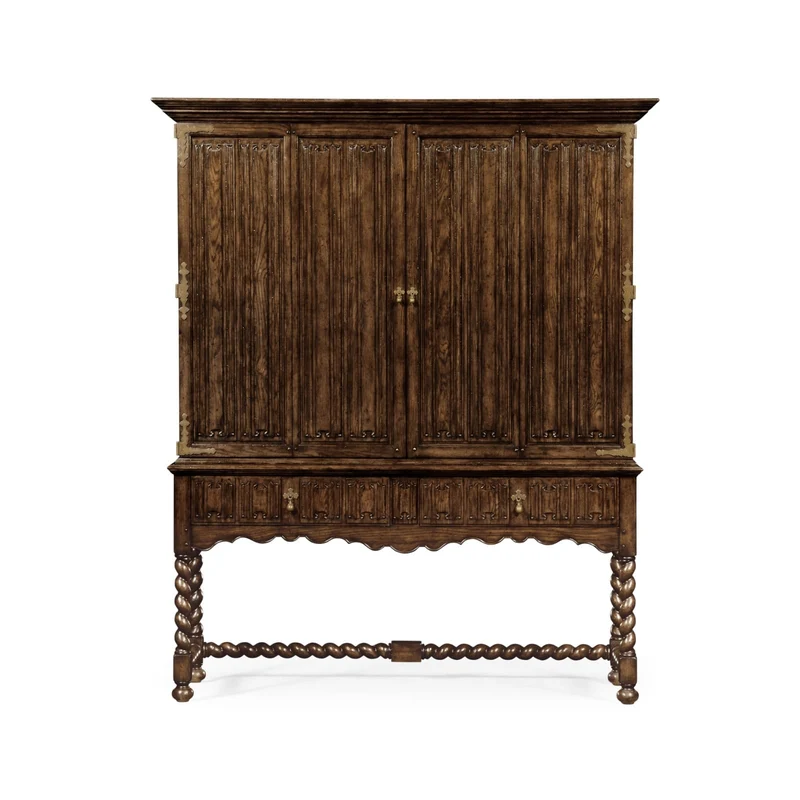 TV Cabinet Elizabethan - Tudor Oak