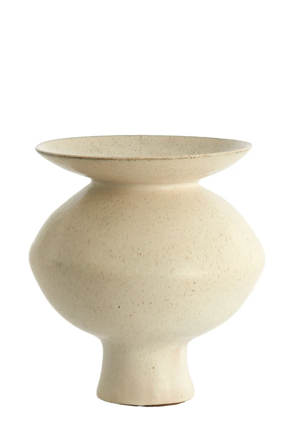 Vase deco 31x33,5 cm AJUDA matt cream-sand