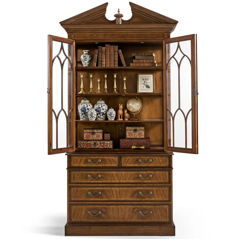 Display Cabinet with Drawers George II in Walnut