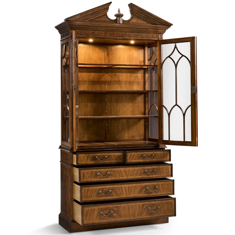 Display Cabinet with Drawers George II in Walnut