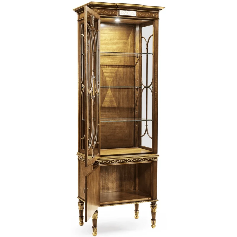 Narrow Satinwood Display Cabinet