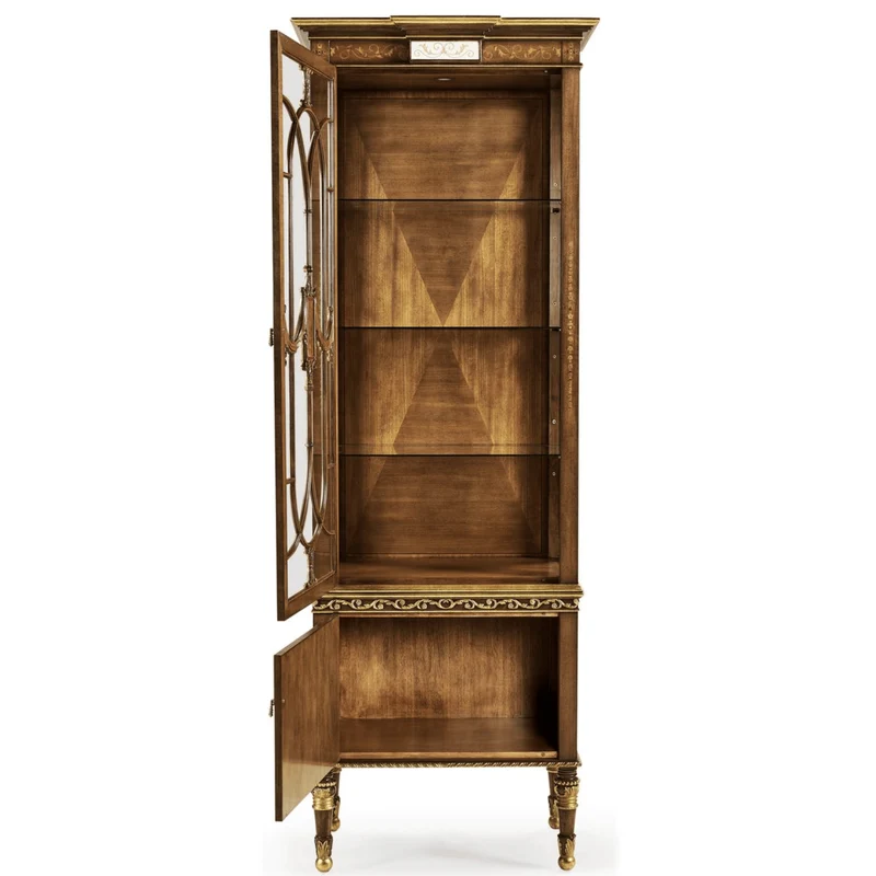 Narrow Satinwood Display Cabinet