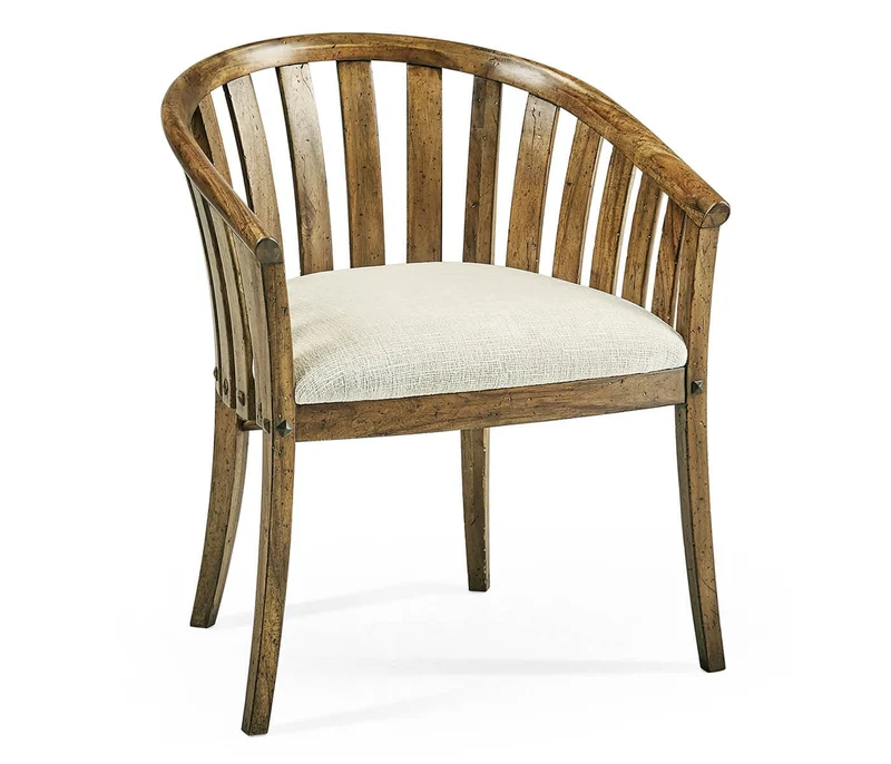 Medium Driftwood Rustic Tub Dining Chair in Shambala
