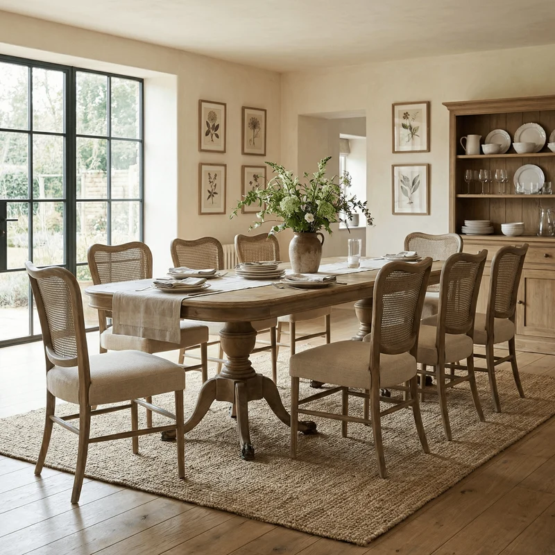 Chadlington Rattan and Natural Linen Dining Chair