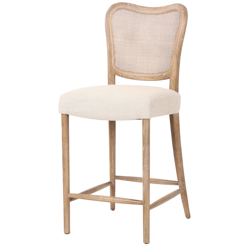 Chadlington Rattan and Natural Linen Counter Stool