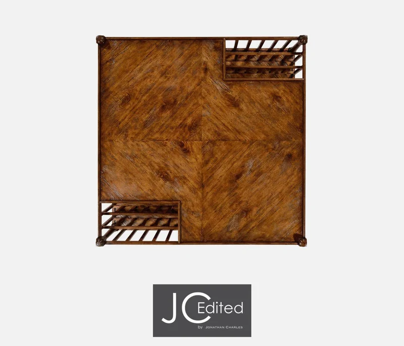 Rustic Square Coffee Table in Country Walnut
