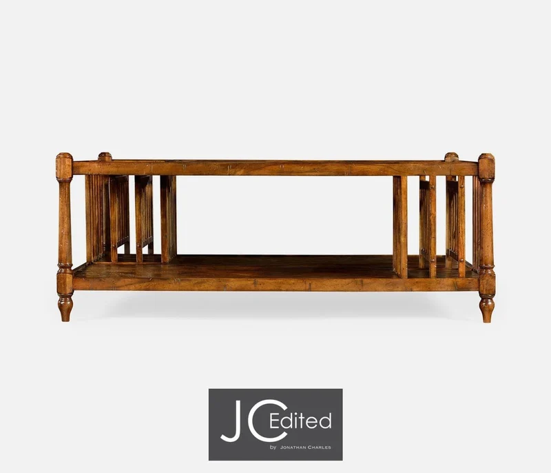 Rustic Square Coffee Table in Country Walnut