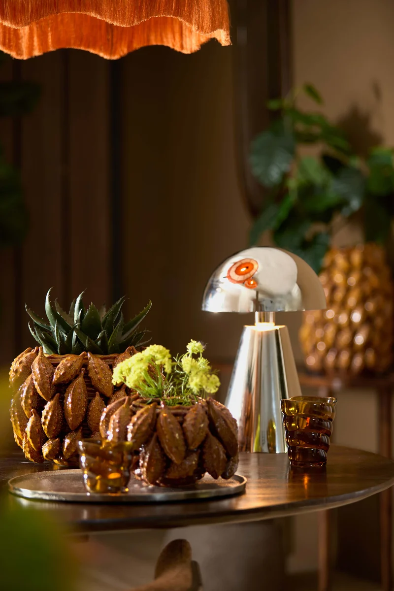 Vase deco 31x30,5x21,5 cm PALATIK ceramics cognac brown