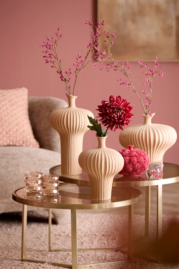 Vase deco 31x29,5x25,5 cm NEVANO matt peach