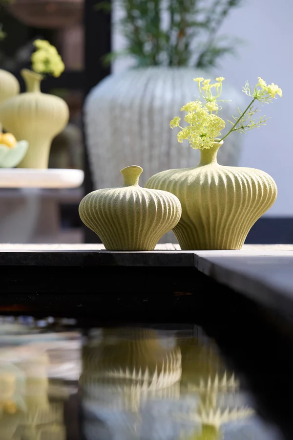 Vase deco 31x29,5x25,5 cm NEVANO matt green