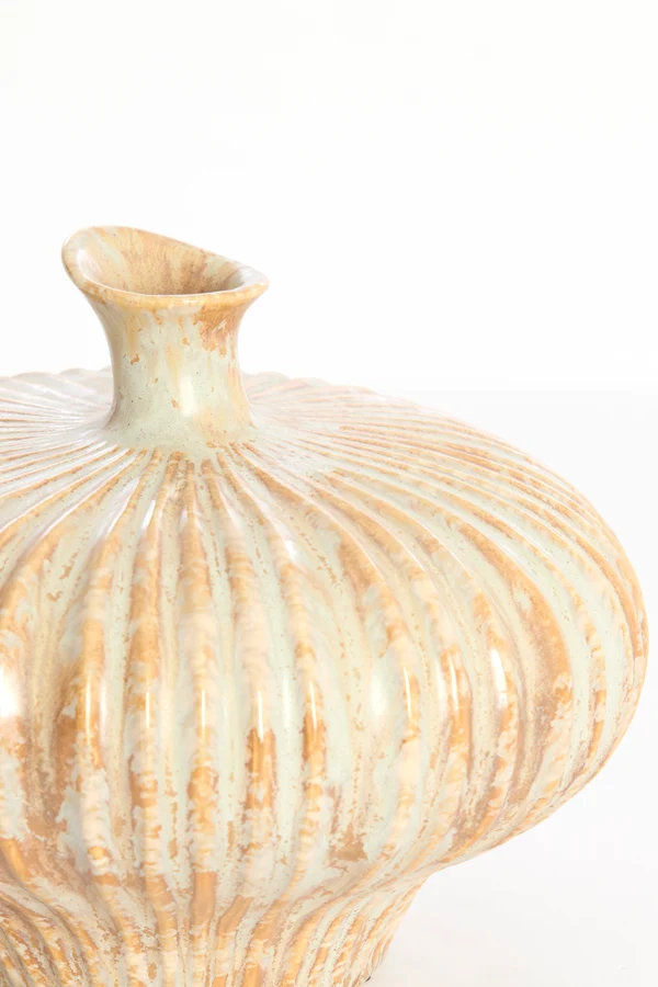 Vase deco 31x29,5x25,5 cm NEVANO cream+orange-brown