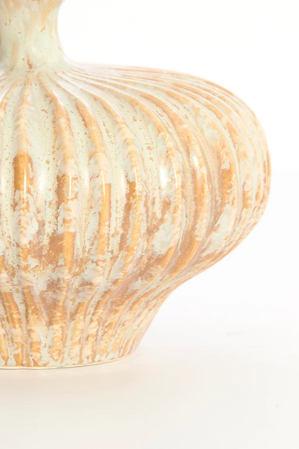 Vase deco 31x29,5x25,5 cm NEVANO cream+orange-brown