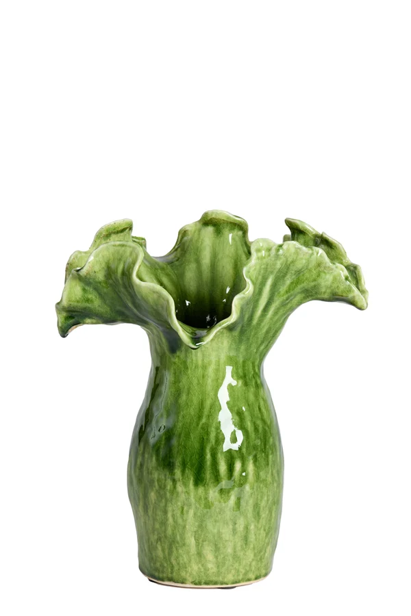 Vase deco 31x24,5x35,5 cm VIVEIRO ceramics green