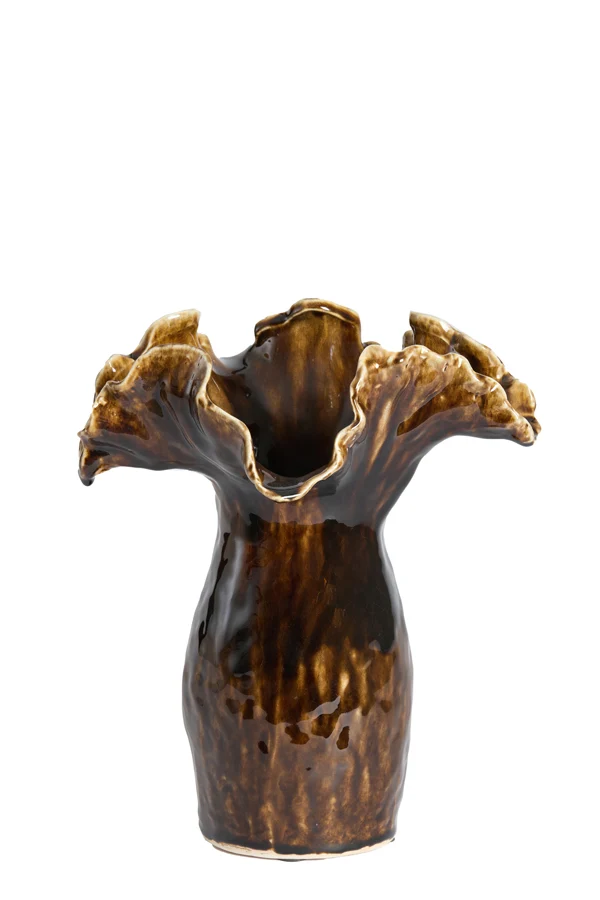Vase deco 31x24,5x35,5 cm VIVEIRO ceramics dark brown