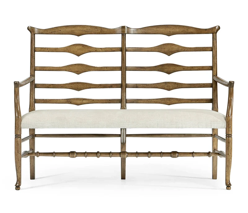 Medium Driftwood Double Bench Ladder Back - Shambala