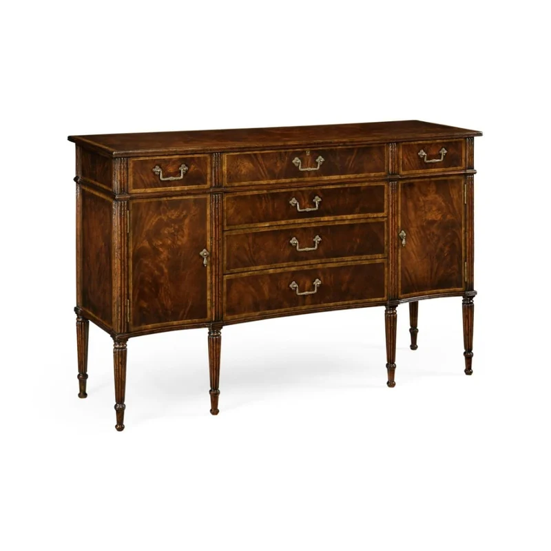 Mahogany Sideboard with Shallow Curved Doors