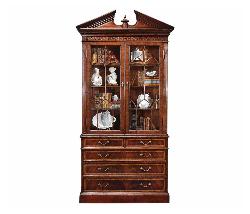 Mahogany Glazed Display Cabinet with Drawers