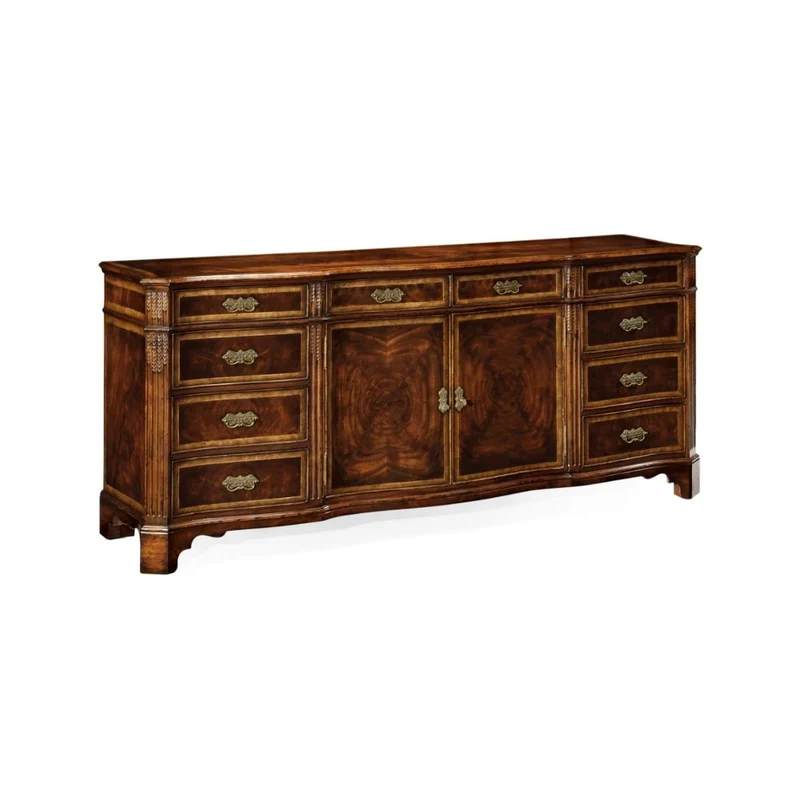 Mahogany Double Serpentine Sideboard