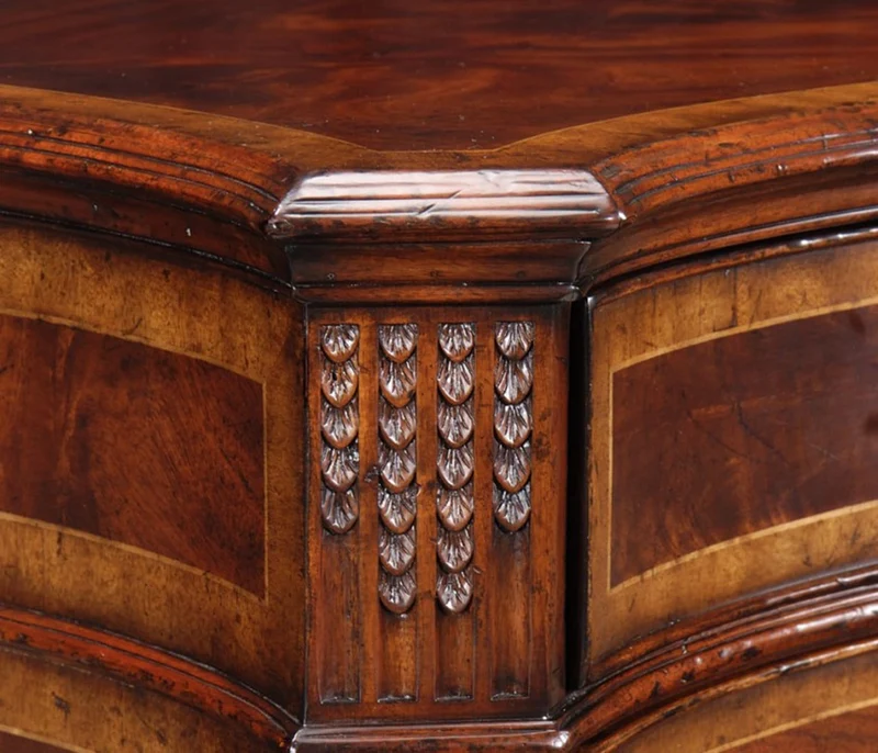 Mahogany Double Serpentine Sideboard