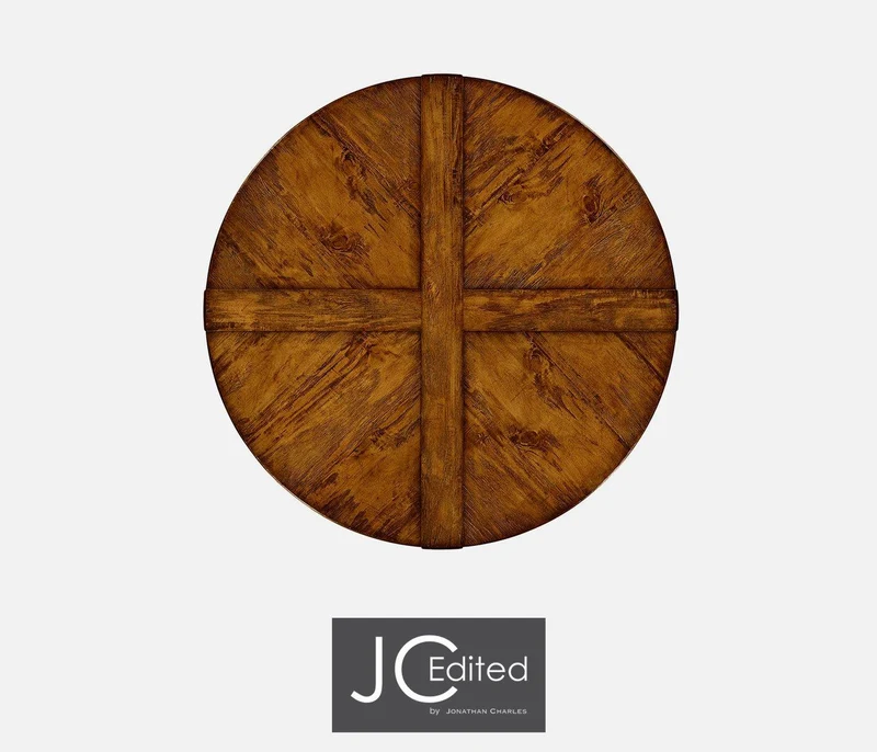 Round Dining Table Rustic in Country Walnut