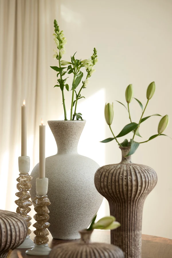 Vase deco 31,5x48,5 cm SULMONA ceramics matt cream