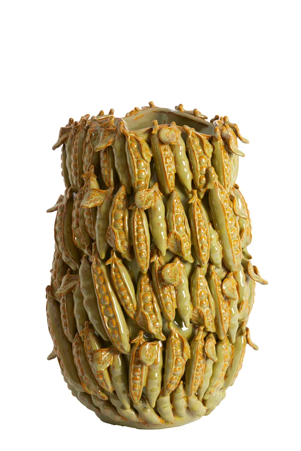 Vase deco 31,5x30,5x45 cm FABA ceramics olive green-brown