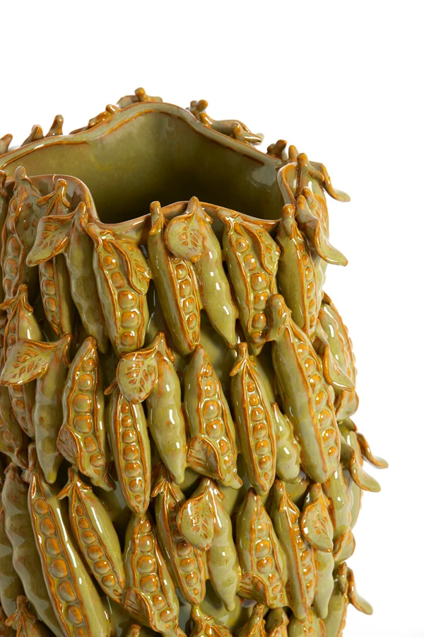 Vase deco 31,5x30,5x45 cm FABA ceramics olive green-brown