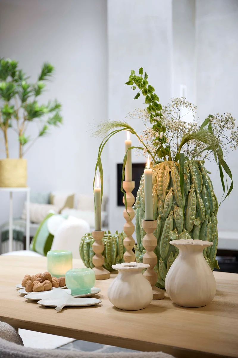 Vase deco 31,5x30,5x45 cm FABA ceramics mint green