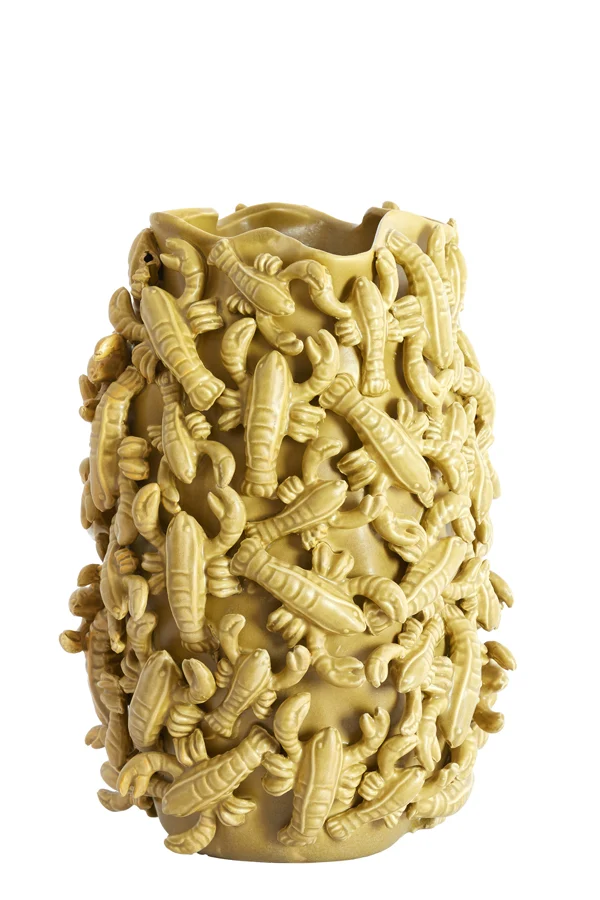 Vase deco 31,5x30,5x45,5 cm LOBSTER ceramics mtt olive green