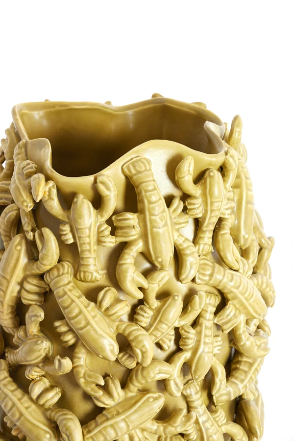 Vase deco 31,5x30,5x45,5 cm LOBSTER ceramics mtt olive green