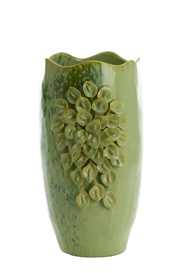 Vase deco 31,5x27x50 cm AMIATA ceramics mint green