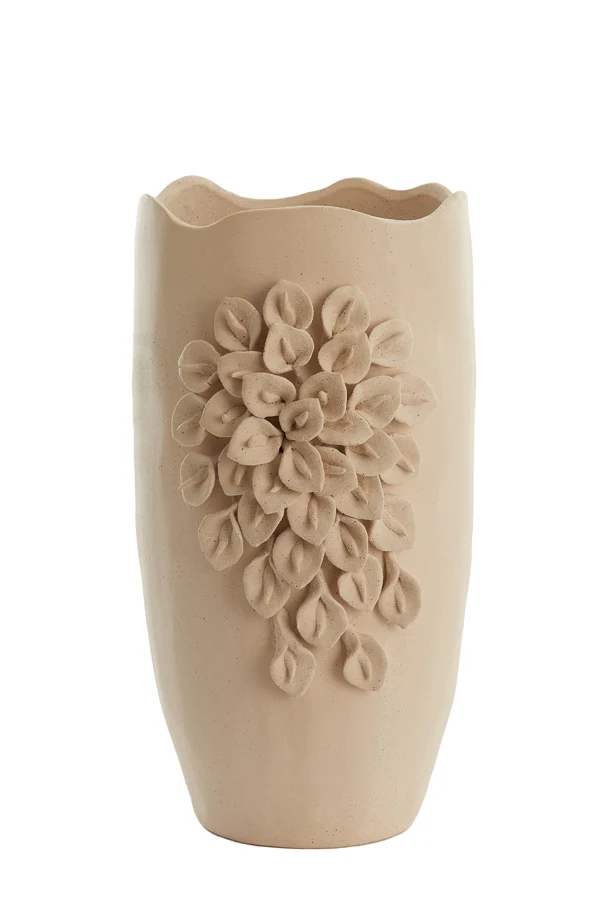 Vase deco 31,5x27x50 cm AMIATA ceramics matt cream