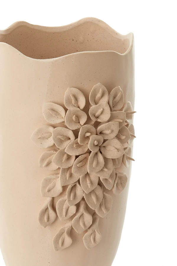 Vase deco 31,5x27x50 cm AMIATA ceramics matt cream