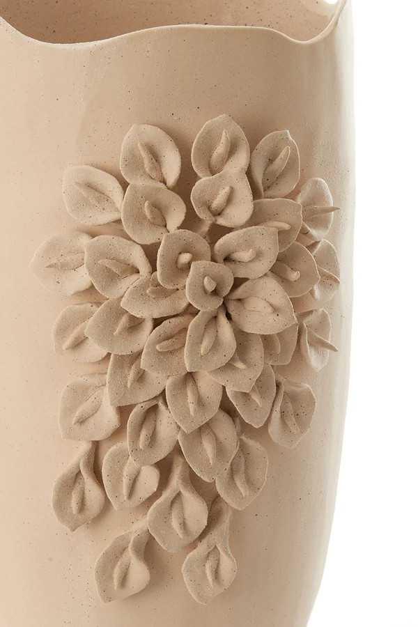 Vase deco 31,5x27x50 cm AMIATA ceramics matt cream
