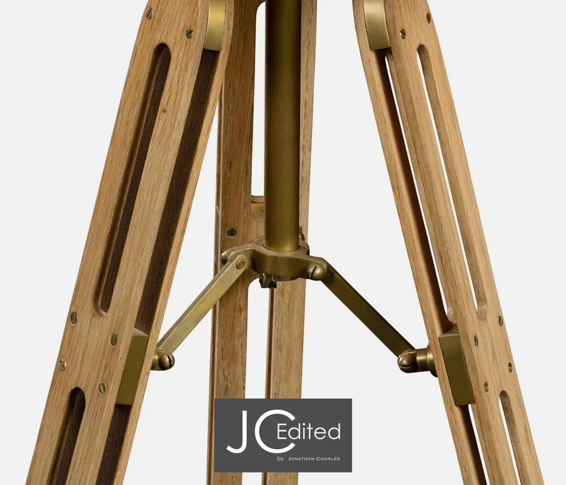 Large Table Lamp Architectural in Oak - Light
