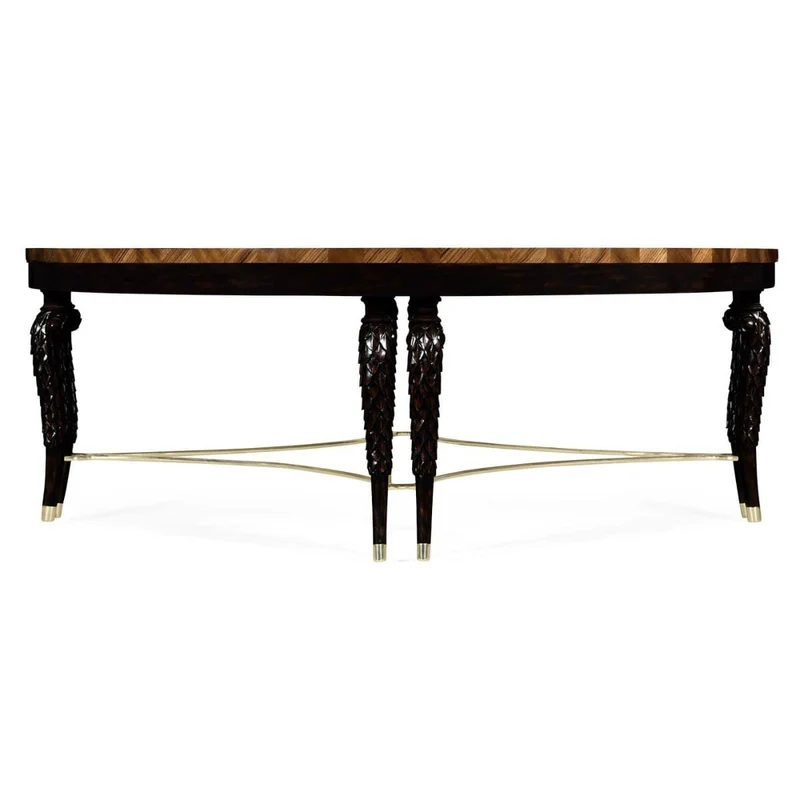 Round Coffee Table with Feather Inlay