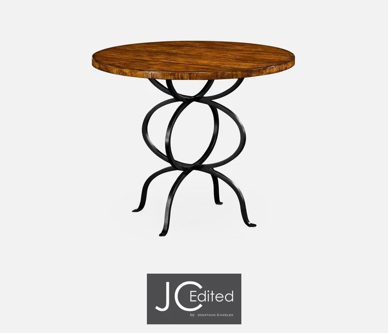 Round Bistro Centre Table Rustic - Country Walnut