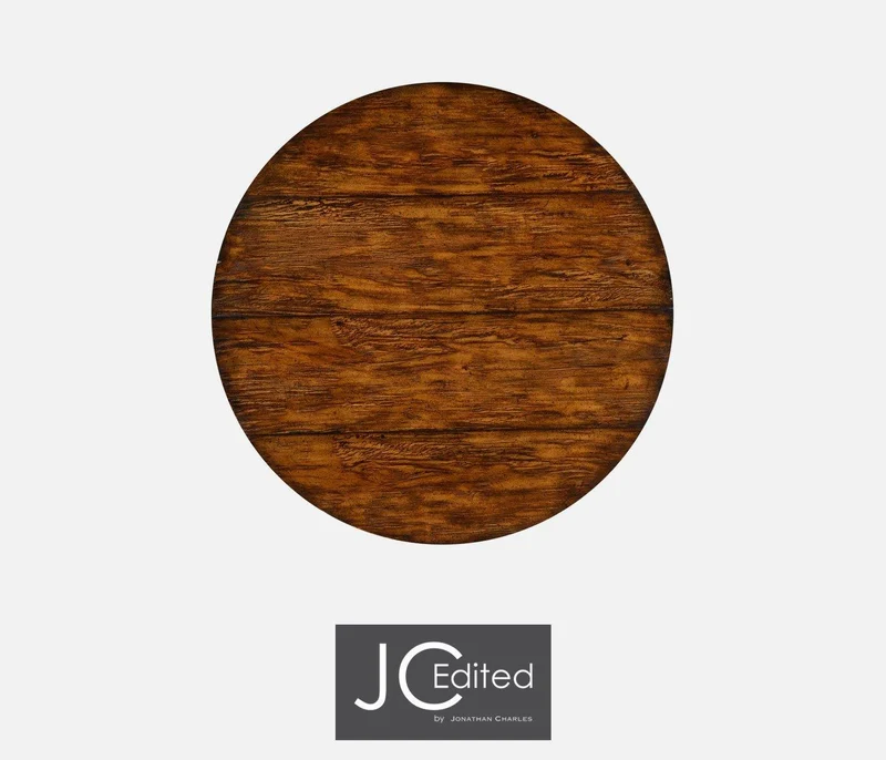 Round Bistro Centre Table Rustic - Country Walnut