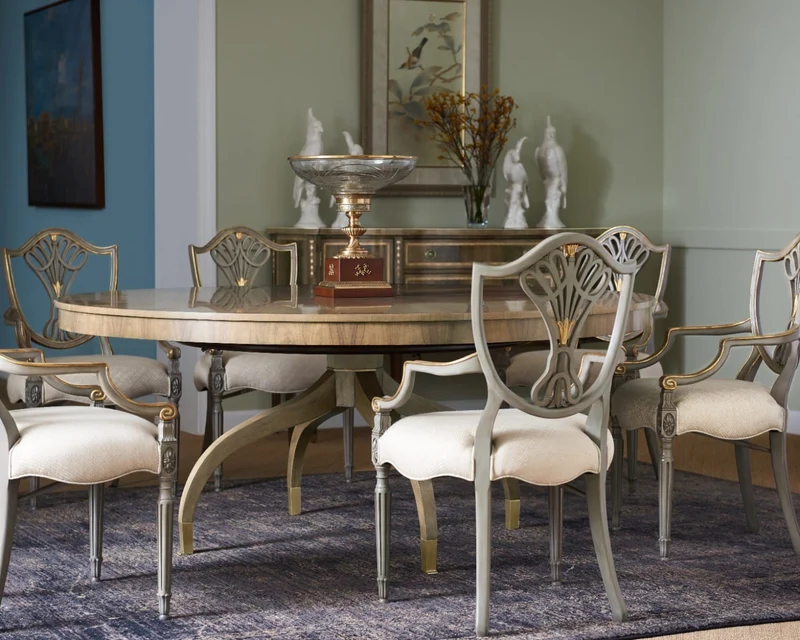 Round 72" Bleached Walnut Dining Table