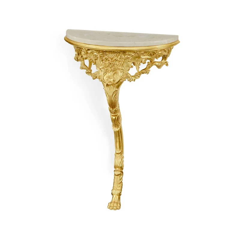 Rococo Wall Mounted Console Table with Scagliola Top