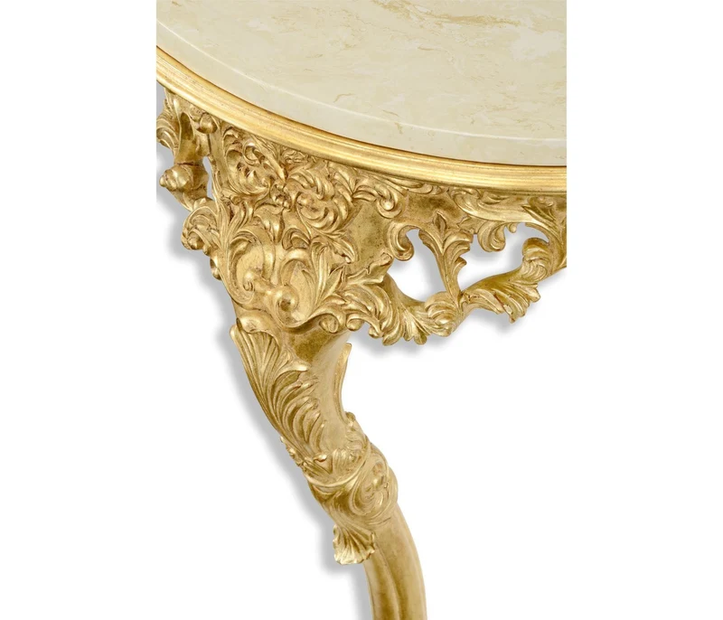 Rococo Wall Mounted Console Table with Scagliola Top