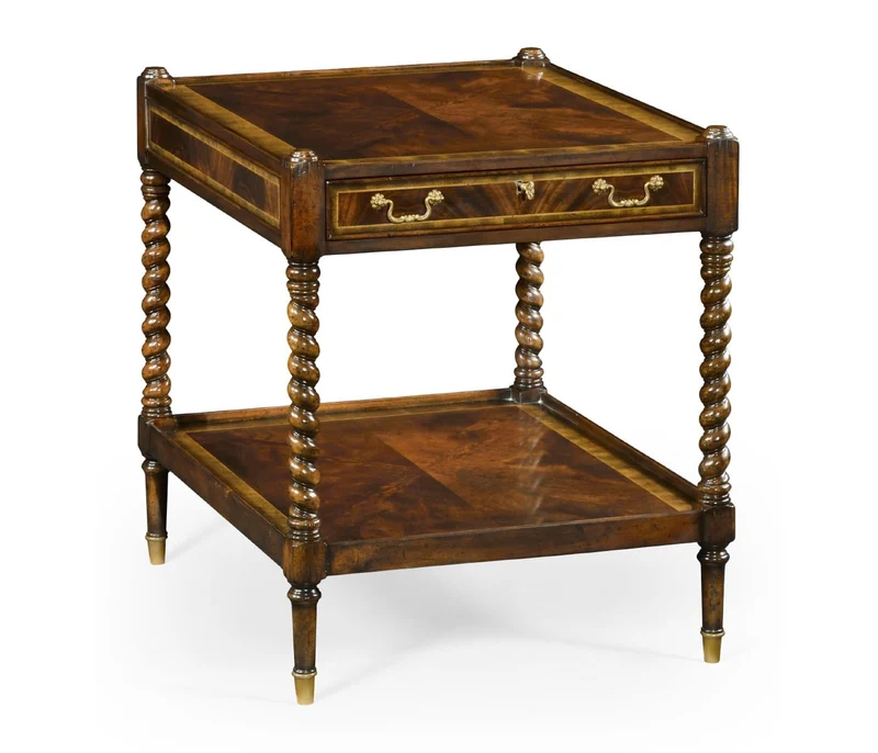 Regency Style Square Side Table (Mahogany)