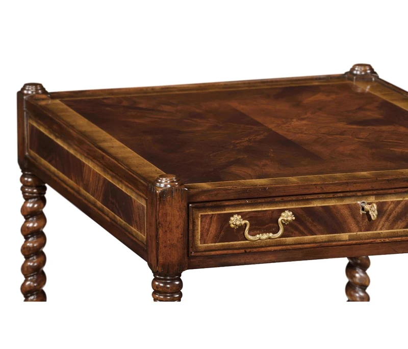 Regency Style Square Side Table (Mahogany)