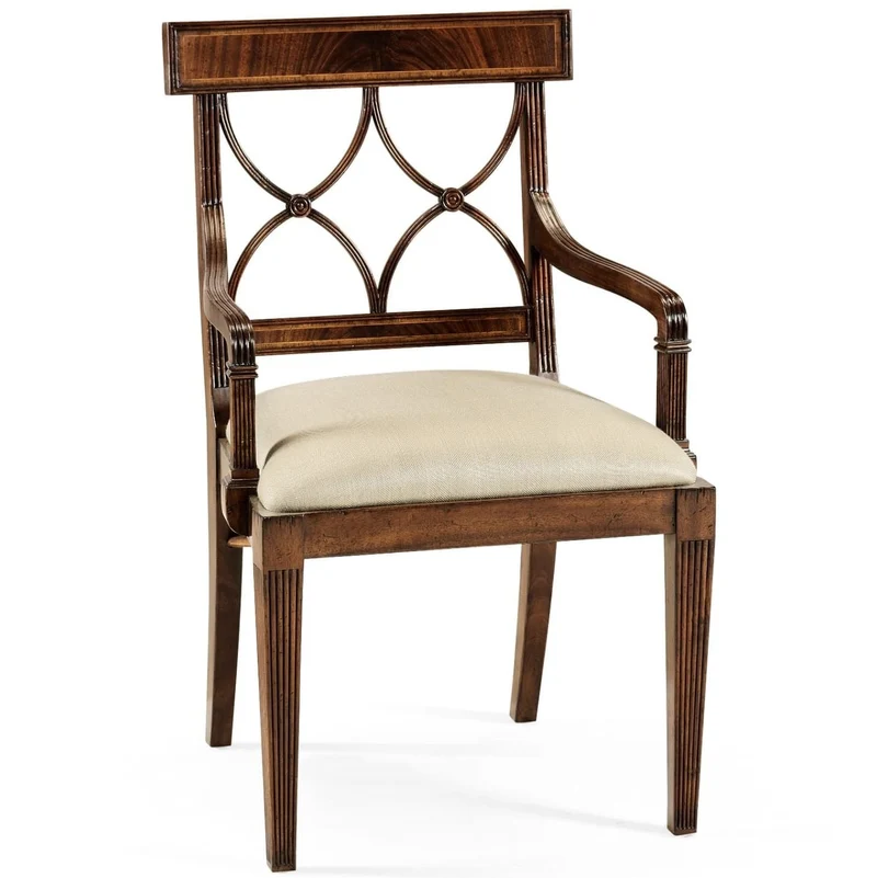 Regency Mahogany Curved Back Arm Chair in Antwerp