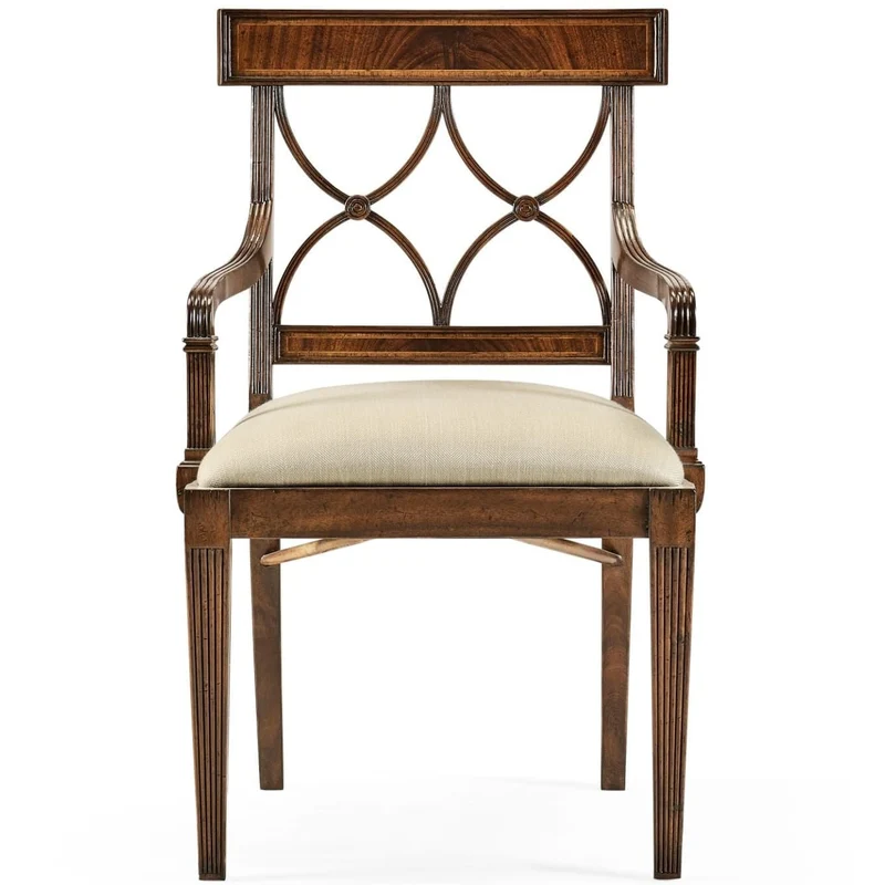 Regency Mahogany Curved Back Arm Chair in Antwerp