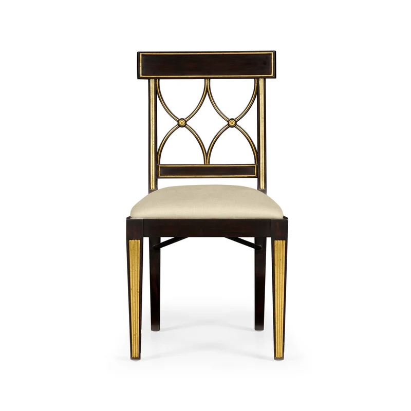 Regency Black Painted Curved Back Side Chair