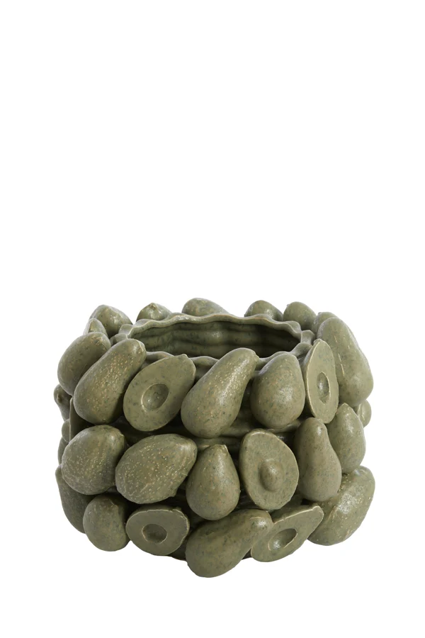 Vase deco 31,5x23 cm AVOCADO ceramics olive green