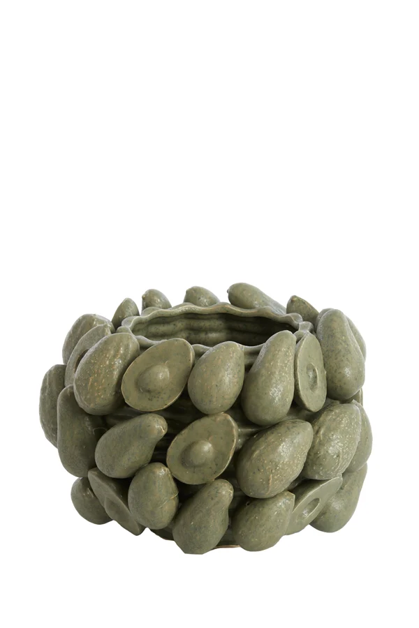Vase deco 31,5x23 cm AVOCADO ceramics olive green