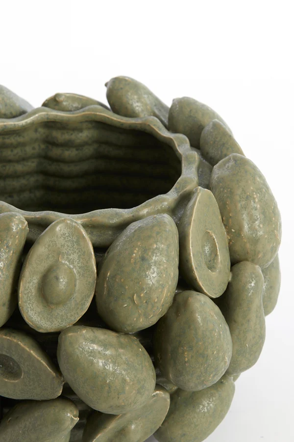 Vase deco 31,5x23 cm AVOCADO ceramics olive green